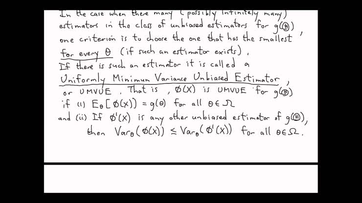 Math 896 F21, Uniformly minimum variance unbiased estimators
